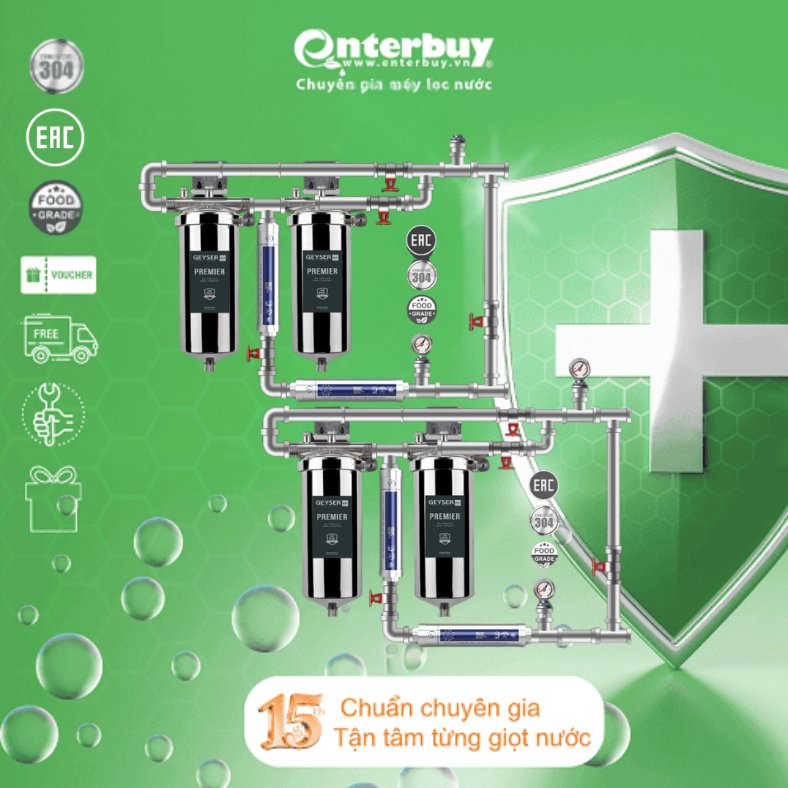 Lọc tổng đầu nguồn âm trần cao cấp cho Penthouse Geyser Ecotar 4F4As