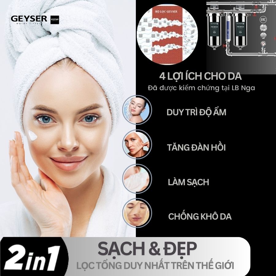 Lọc tổng đầu nguồn âm trần trên đường ống 2F1As tốt cho chăm sóc da