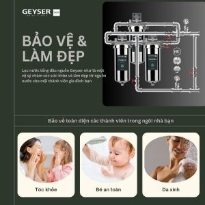 Lọc tổng đầu nguồn cho chung cư nước nóng nguội trực tiếp Geyser Ecotar 3Fs giải pháp chăm sóc da toàn diện