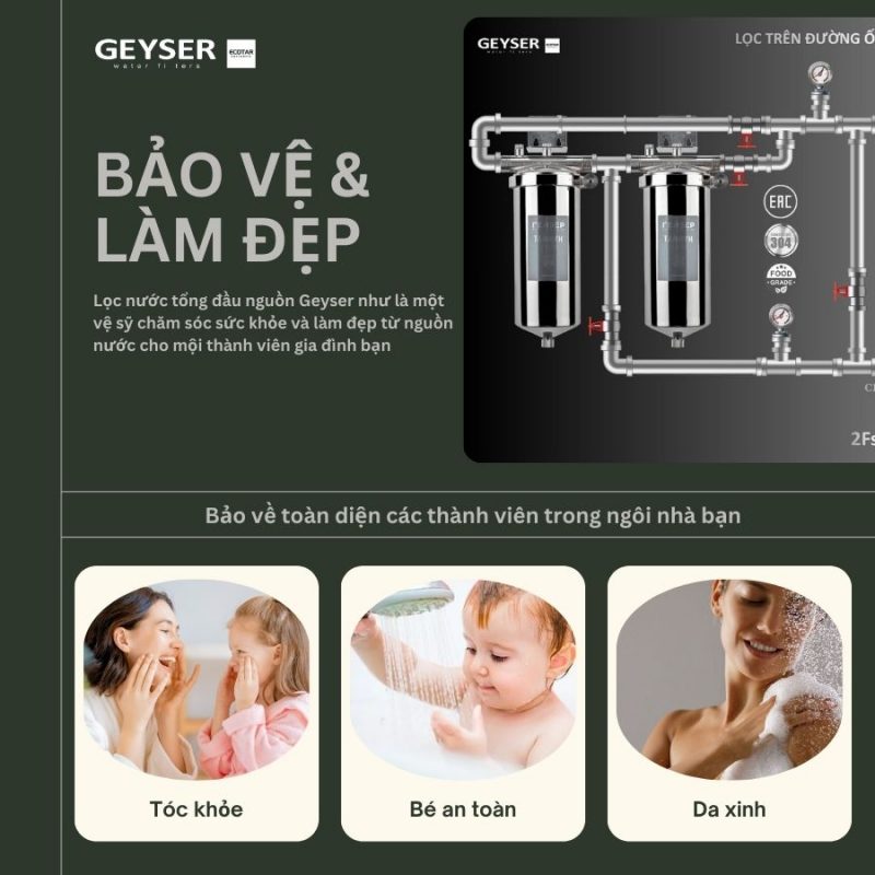 Lọc tổng đầu nguồn âm trần cho căn hộ chung cư Geyser Ecotar 2Fs