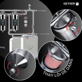 Lọc tổng đầu nguồn trên đường ống lắp âm trần cho căn hộ chung cư Geyser Ecotar 2F2Ss
