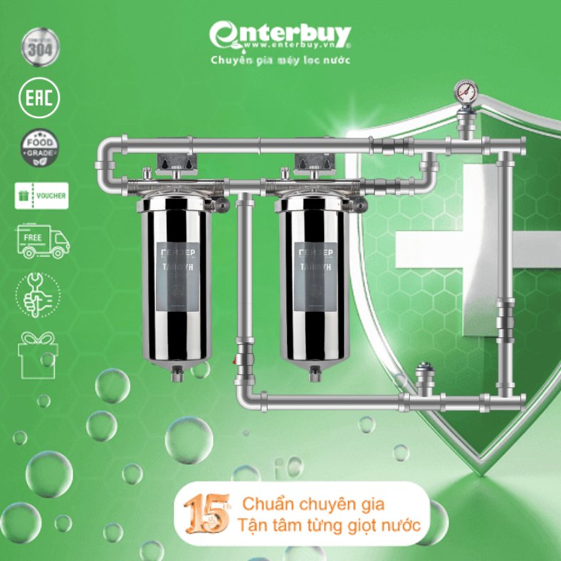 Lọc tổng đầu nguồn âm trần cho căn hộ chung cư Geyser Ecotar 2Fs