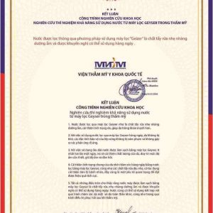 Công trình nghiên cứu khoa học về nước sau bộ lọc Geyser có tác dụng trong chăm sóc da