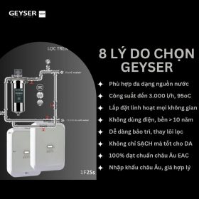 Lọc tổng đầu nguồn trên đường ống lắp âm trần cho căn hộ chung cư Geyser Ecotar 1F2Ss