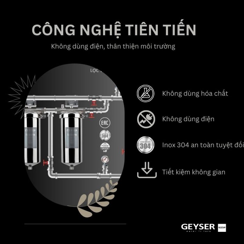 Lọc tổng đầu nguồn âm trần cho căn hộ chung cư Geyser Ecotar 2Fs