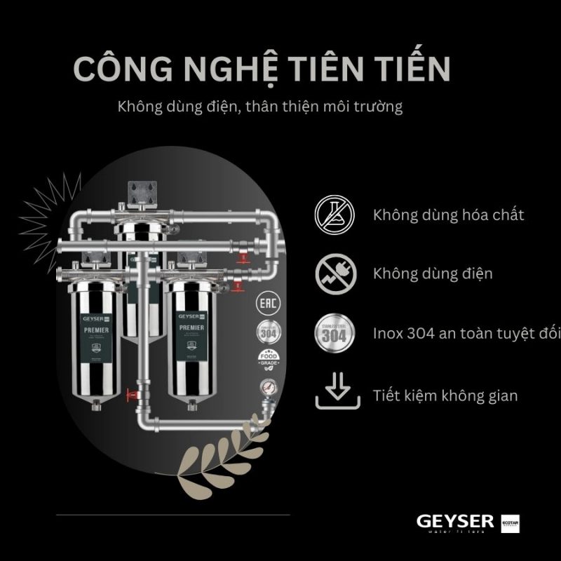 Lọc tổng đầu nguồn âm trần cho căn hộ chung cư Geyser Ecotar 2F1As