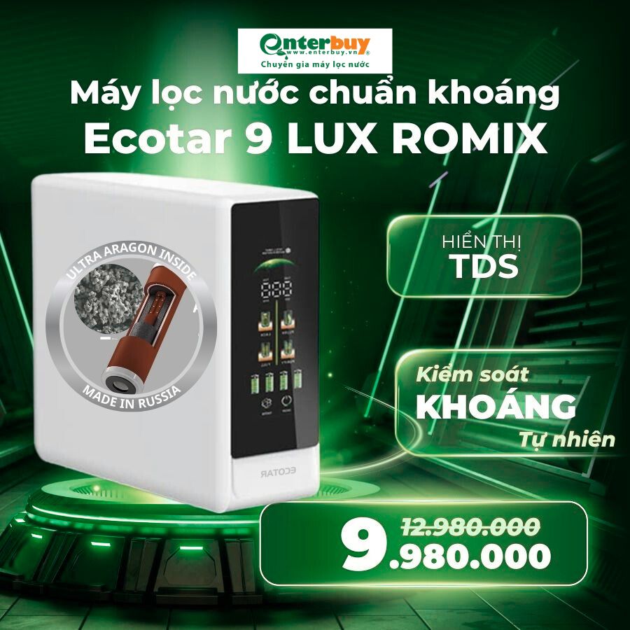 Máy lọc nước chuẩn khoáng thế hệ mới Geyser Ecotar 9 Lux Romix