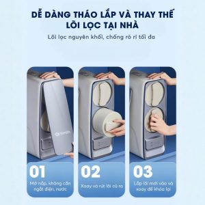 Máy lọc nước RO A.O.Smith dễ dàng thay lõi tại nhà