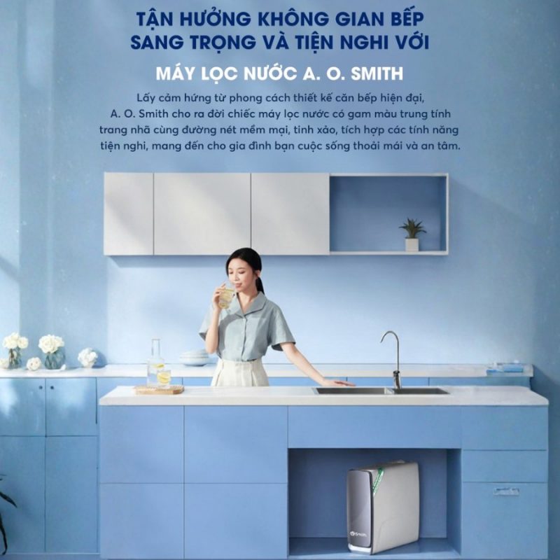 Máy lọc nước A.O.Smith X1000 để gầm chất lượng tuổi thọ lõi lọc cao nhất hiện nay