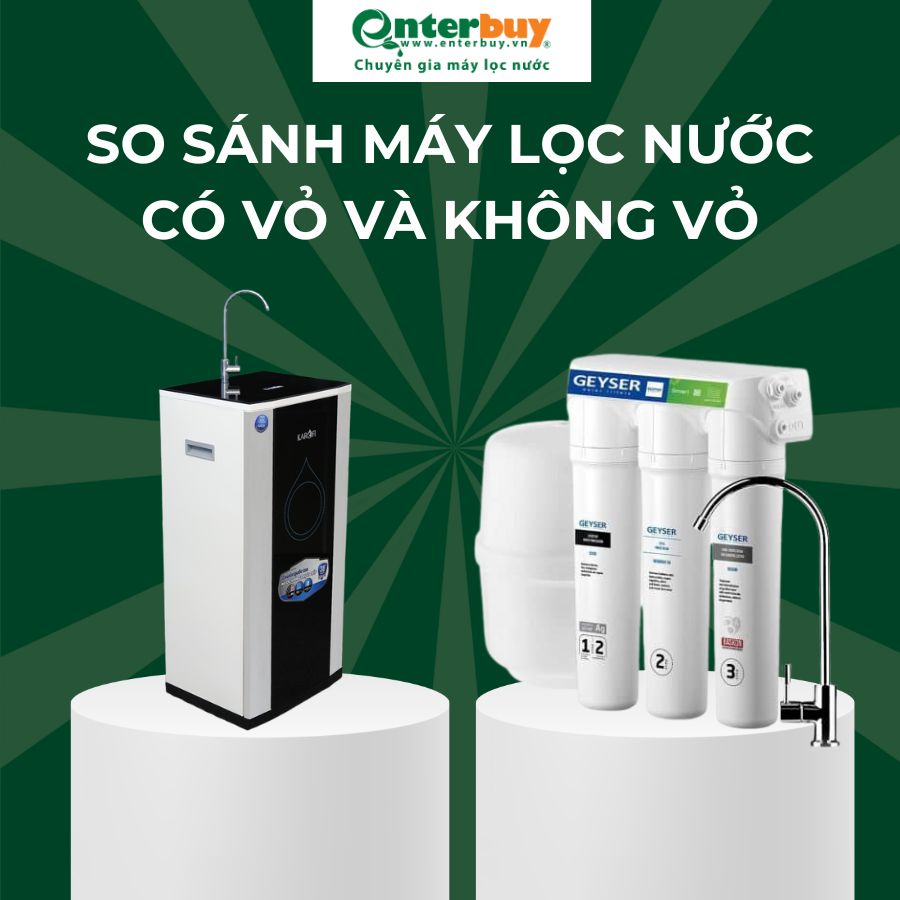So sánh máy lọc nước có vỏ và không vỏ