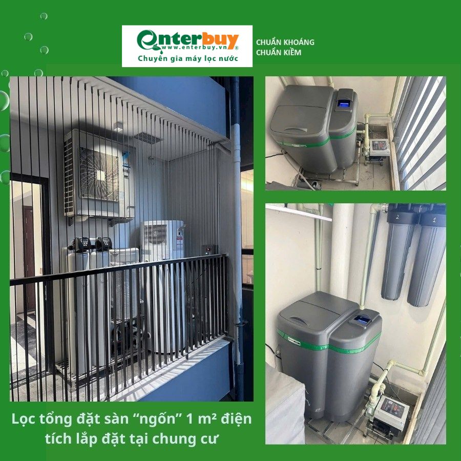 Nhìn từ trong nhà, hệ thống ống và cột lọc lộ ra ngoài trông rất mất thẩm mỹ.