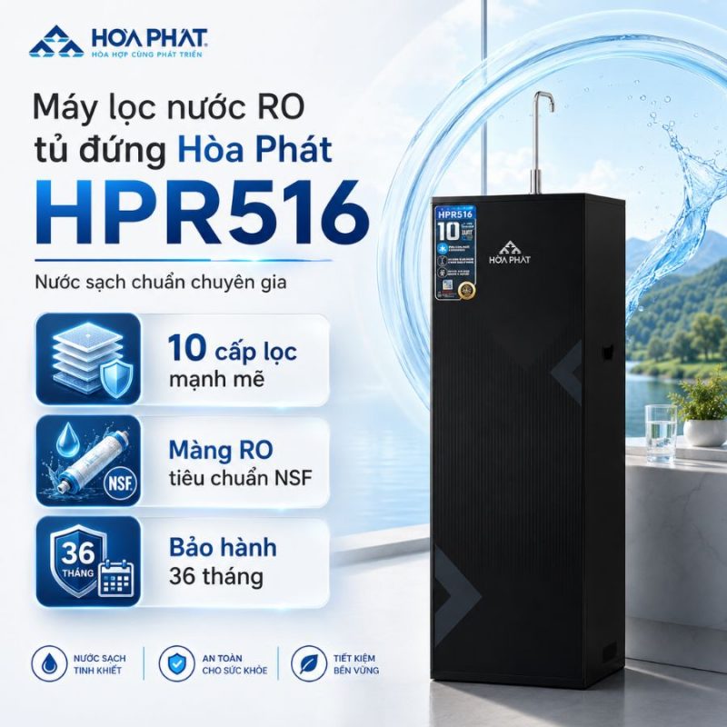 Máy lọc nước RO tủ đứng Hòa Phát HPR516