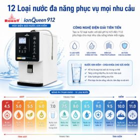 Máy lọc nước điện giải iON kiềm Robot ionQueen 912 bảo hành chính hãng