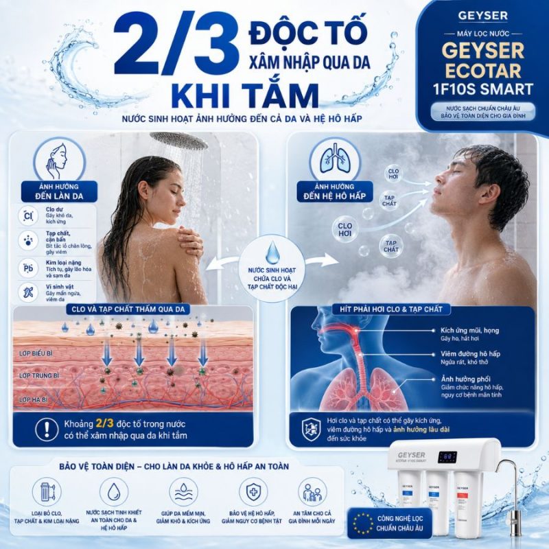 Lọc tổng đầu nguồn Geyser Ecotar 1F10S Smart