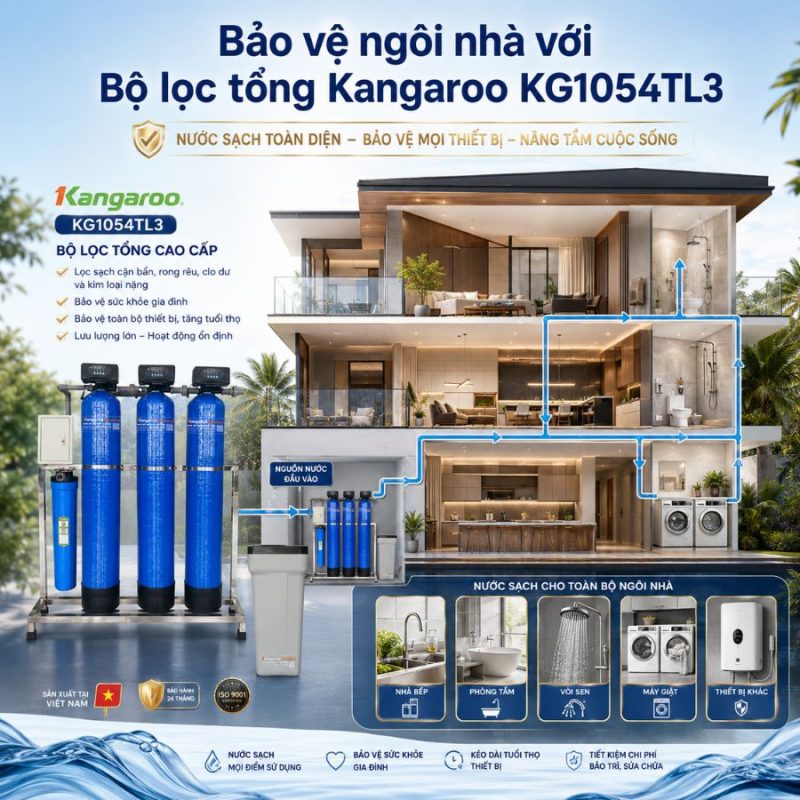 Bộ lọc tổng đầu nguồn gia đình KG1054TL3, Van tự động, Xử lý Canxi