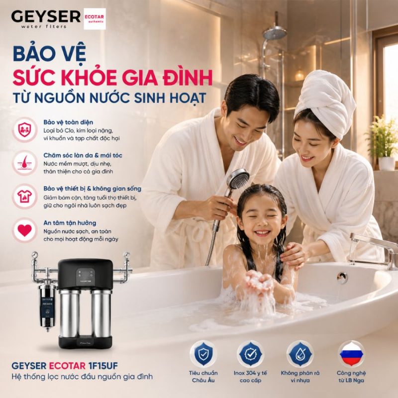 Lọc tổng đầu nguồn Geyser Ecotar 1F15UF