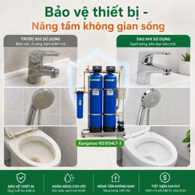 Bộ lọc tổng Kangaroo 3 cấp KG1054LT-3 van tự động 1000l/h siêu lọc
