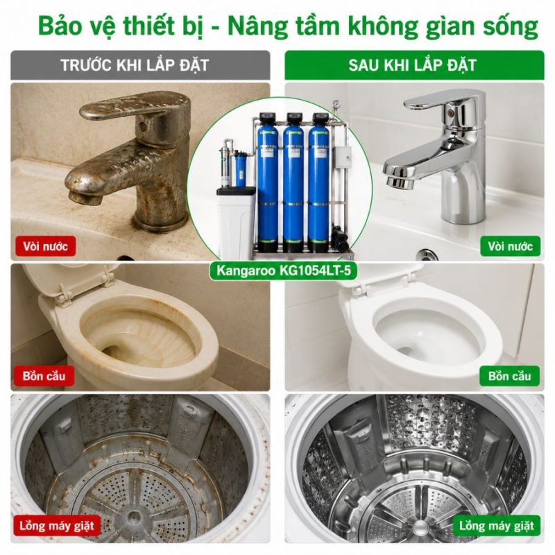 Bộ lọc tổng đầu nguồn Kangaroo KG1054LT-5 - 5 cấp lọc