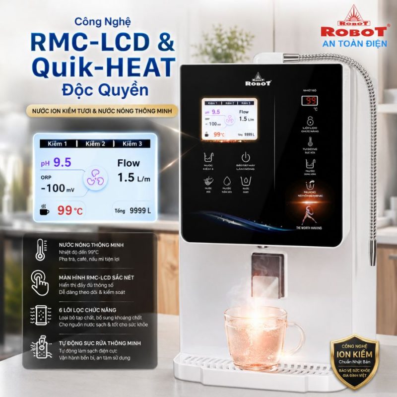 Máy lọc nước điện giải ion kiềm Robot ionQueen 1113 mới chính hãng