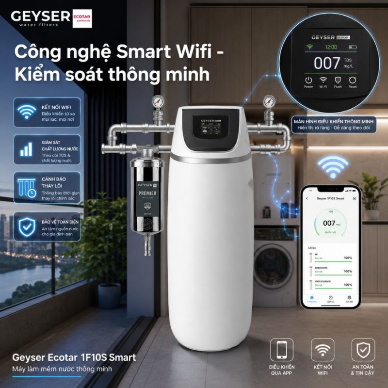 Lọc tổng đầu nguồn Geyser Ecotar 1F10S Smart