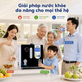 Máy lọc nước điện giải iON kiềm Robot ionSmart 911 hỗ trợ lắp đặt theo điều kiện chương trình