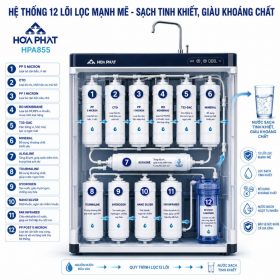 Máy lọc nước Hòa Phát HPA855 - 12 lõi lọc