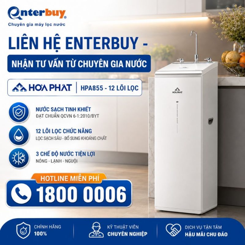 Máy lọc nước Hòa Phát HPA855 - 12 lõi lọc