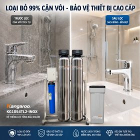 Bộ lọc tổng đầu nguồn gia đình KG1054TL2-INOX, Van tự động, Xử lý Canxi