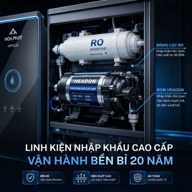 Máy lọc nước Hòa Phát HPR526 - 11 Lõi lọc