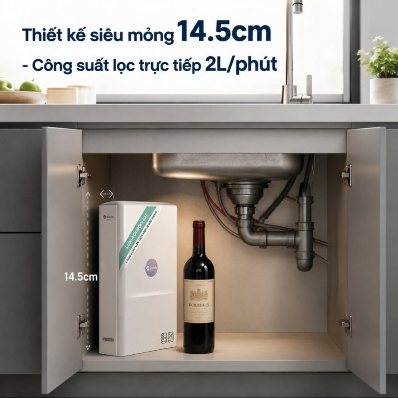 Máy lọc nước A. O. Smith LUX-AOU800HOT đặt gầm công suất lớn
