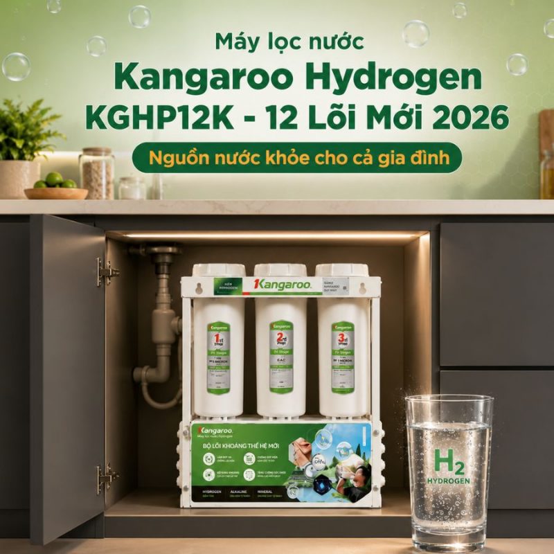 Máy lọc nước Kangaroo Hydrogen KGHP12K - 12 Lõi Mới 2026