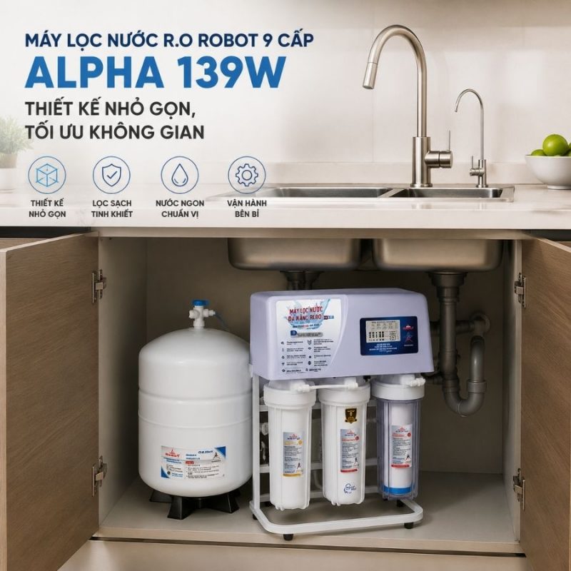 Máy lọc nước R.O Robot 9 cấp Alpha 139W