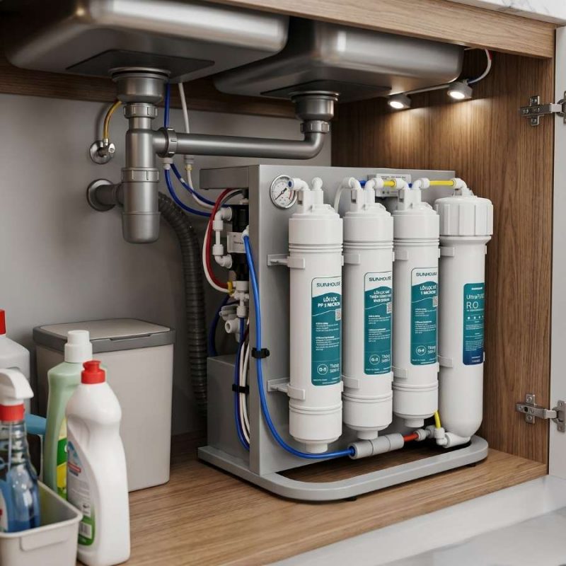 Máy lọc nước RO không vỏ Sunhouse 10 lõi SHA8201KV