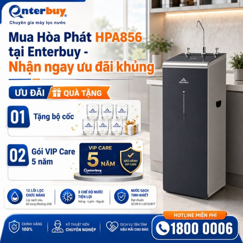 Máy lọc nước Hòa Phát HPA856 - 12 lõi lọc