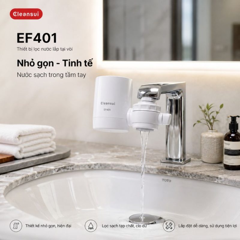 Thiết bị lọc nước lắp tại vòi Cleansui EF401