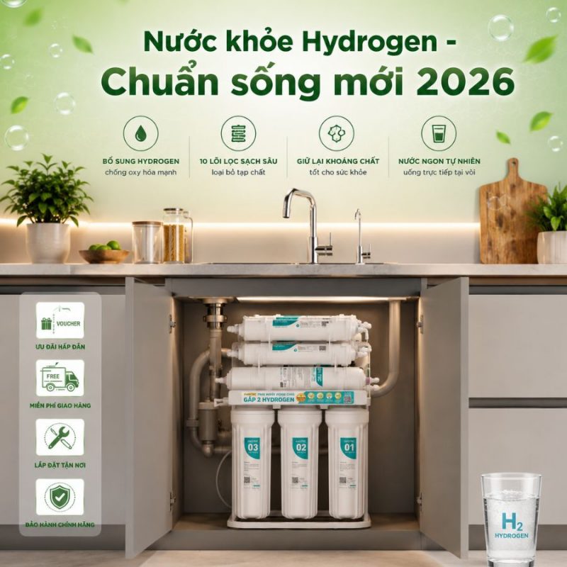 Máy lọc nước Karofi Livotec 218 - Hydrogen 10 Lõi Mới 2026