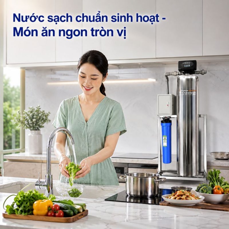 Bộ lọc tổng đầu nguồn gia đình KG1054TL1-INOX, Van tự động