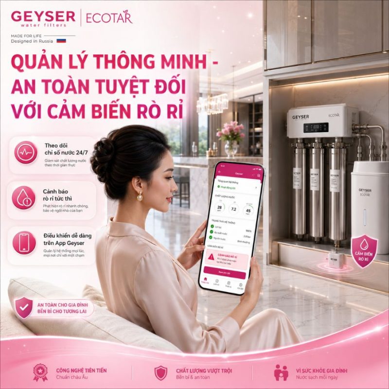 Lọc tổng đầu nguồn Geyser Ecotar Lux Smart Villa H