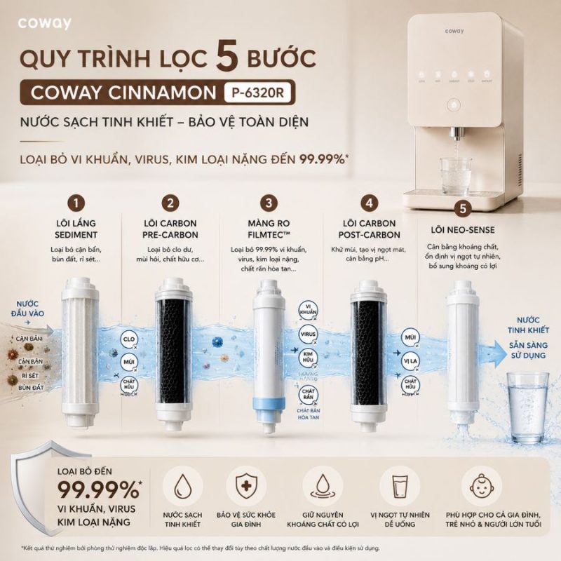 Máy lọc nước Coway Cinnamon P-6320R