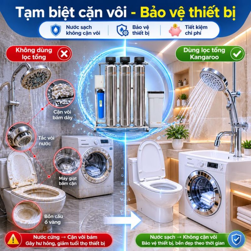 Bộ lọc tổng đầu nguồn gia đình KG1054TL3-INOX, Van tự động, Xử lý Canxi