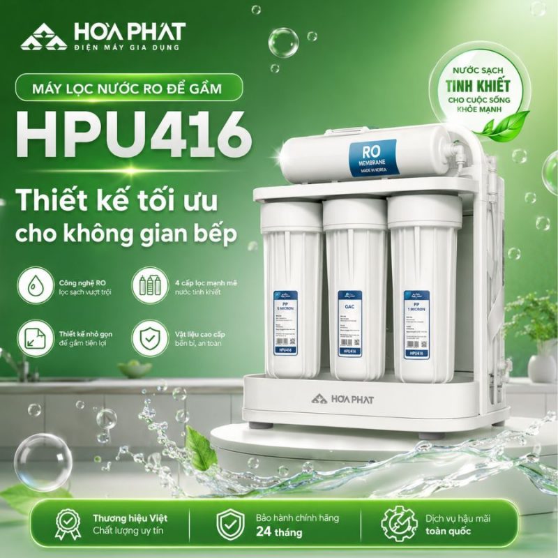Máy lọc nước RO để gầm Hòa Phát HPU416