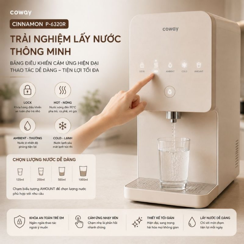 Máy lọc nước Coway Cinnamon P-6320R