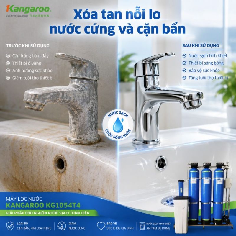 Bộ lọc nước tổng đầu nguồn Kangaroo KG1054T4, Van tự động