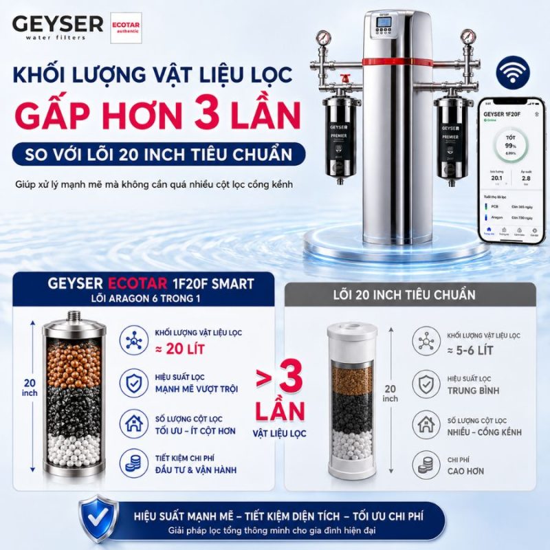 Lọc tổng đầu nguồn Geyser Ecotar 1F20F Smart