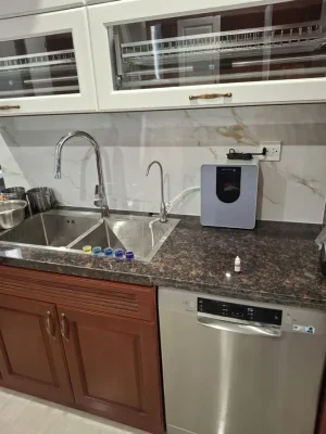 Máy ion kiềm Geyser lắp thực tế tại khu bếp gia đình