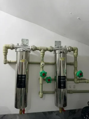 Bộ lọc tổng Geyser dạng gọn lắp tại khu logia căn hộ chung cư