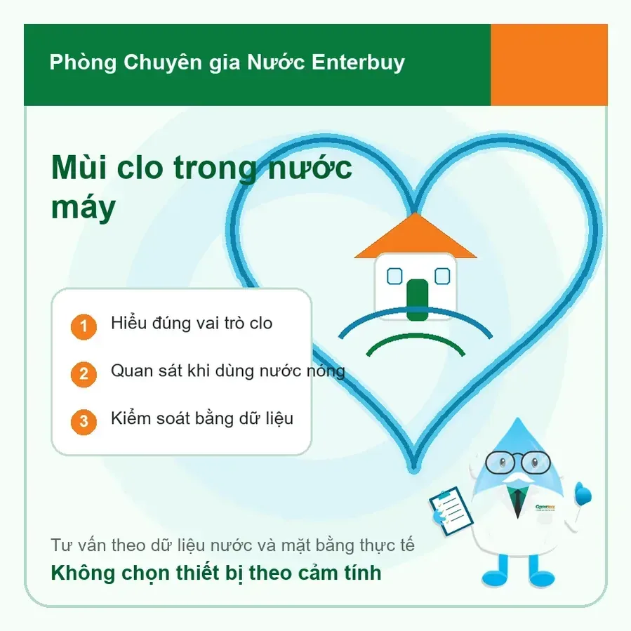 Nguyên nhân nước có mùi clo và cách xử lý trong gia đình