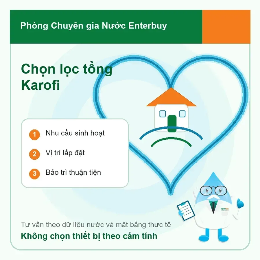 Hệ lọc tổng đặt sát tường với đường ống cấp nước trong nhà phố