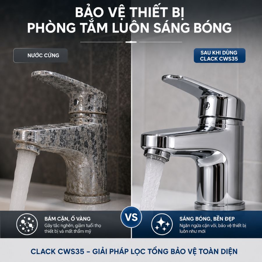 Bảo vệ thiết bị phòng tắm luôn sáng bóng