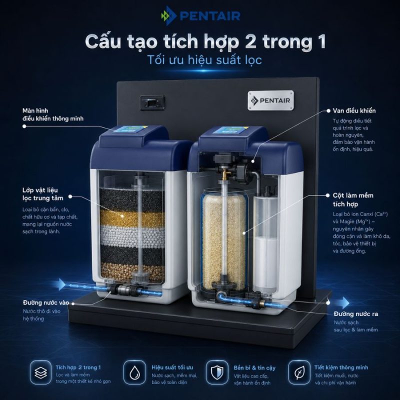 Hệ thống lọc tổng Pentair Softena Smart CS Midi nhập khẩu từ Châu Âu